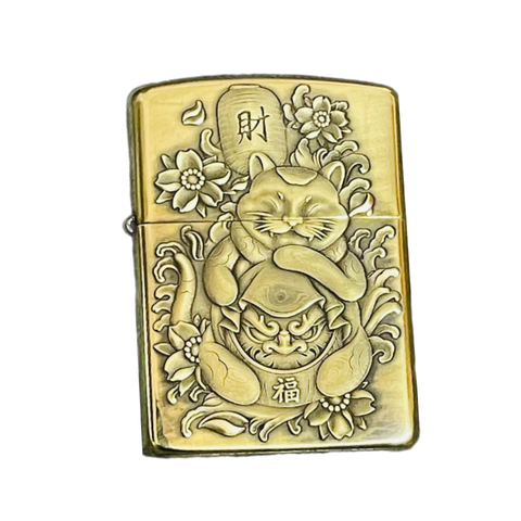 Bật Lửa Zippo Mèo Thần Tài Version 2 Khắc Hình 3D ZPC4187 - Quà Tặng May Mắn Phong Thủy Cho Dân Sưu Tầm