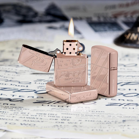 Bật Lửa Zippo Script Collectible Armor Rose Gold 48768 - Phiên Bản Kỷ Niệm 75 Năm, Hàng Giới Hạn Sang Trọng