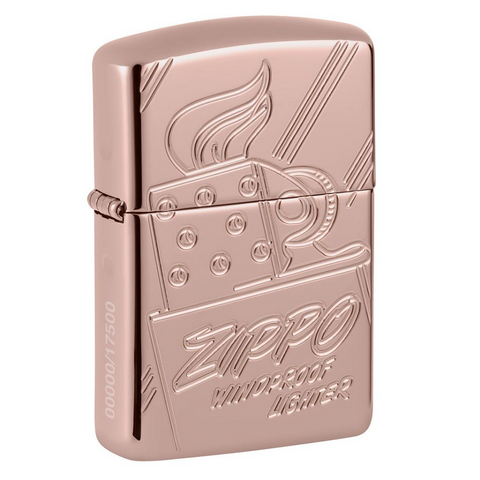 Bật Lửa Zippo Script Collectible Armor Rose Gold 48768 - Phiên Bản Kỷ Niệm 75 Năm, Hàng Giới Hạn Sang Trọng