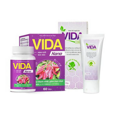 Combo 4 Uống +2 Kem Bôi Vida Nano dành cho người mẩn ngứa