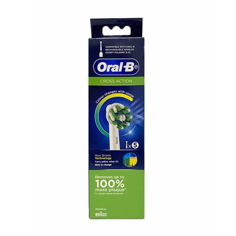 Đầu bàn chải điện Oral-B Cross Action - Thay thế dễ dàng cho bàn chải đánh răng, làm sạch hiệu quả, công nghệ Criss Cross, 6 đầu trong bộ
