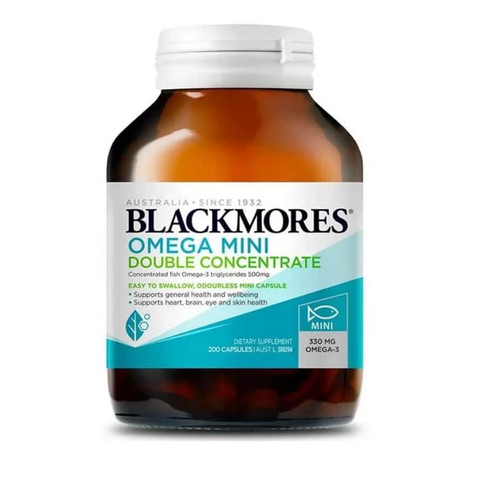 Dầu cá không mùi Blackmores Mini Caps 200 viên - Omega 3 tự nhiên hỗ trợ tim mạch, xương khớp và thị lực, nhập khẩu từ Úc