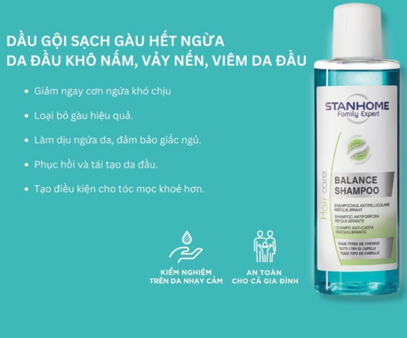 Dầu Gội Giảm Gàu Ngứa Stanhome Family Expert Balance Shampoo 200ml - Chăm Sóc Da Đầu, Ngăn Ngừa Gàu, Dịu Nhẹ