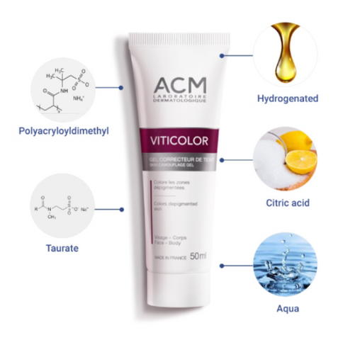 Gel Che Khuyết Điểm Chàm ACM Viticolor Skin Camouflage 50ml - Che Phủ Hiệu Quả Vùng Da Bị Suy Giảm Sắc Tố, Dùng Kèm Liệu Pháp Ánh Sáng