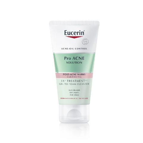 Gel Rửa Mặt Cho Da Mụn Eucerin 3X Treatment Foam Cleanser - Giúp Làm Sạch Sâu, Giảm Mụn, Tăng Cường Độ Ẩm - 75ml, 150ml, 400ml