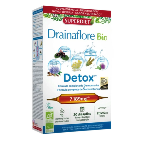 Hỗ Trợ Giải Độc Nội Tạng Détox Drainaflore Bio 5in1 hộp 20 ống, Pháp