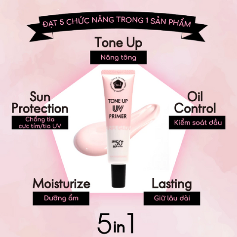 Kem Chống Nắng Nâng Tone Hanajirushi Primer Pink Glow SPF50+/PA++++ - Dưỡng Ẩm, Làm Sáng Da, Phù Hợp Mọi Loại Da, 35g
