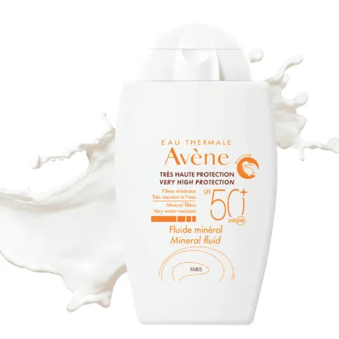 Kem Chống Nắng Vật Lý Avène Mineral Fluid SPF50+ Cho Da Nhạy Cảm - Không Hương Liệu, Thẩm Thấu Nhanh, Ngăn Ngừa Đốm Nâu