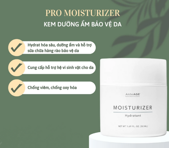 Kem Dưỡng Ẩm AnteAGE Moisturizer 50ml - Hỗ Trợ Tái Tạo Da, Dưỡng Ẩm Sâu, Bảo Vệ Hàng Rào Da, Phù Hợp Mọi Loại Da