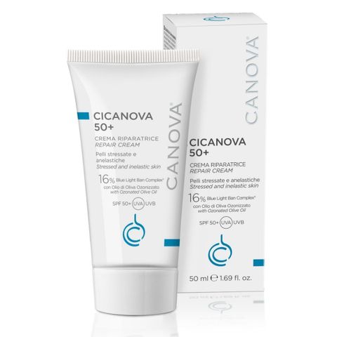 Kem Dưỡng Chống Nắng Canova Cicanova 50+ 50mL - Hỗ Trợ Lành Sẹo, Chống Nắng SPF50+, Dành Cho Da Nhạy Cảm, Xuất Xứ Italy