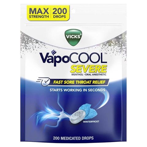 Kẹo ngậm Vicks VapoCool Servere WingerFrost Max Strength 200 viên, hàng nhập Mỹ