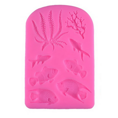 Khuôn silicon làm bánh, rau câu cá biển, san hô, rong biển - 1098