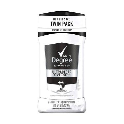 Lăn Khử Mùi Nam Degree Men Black & White UltraClear 76g - Khử Mùi Hôi, Lưu Hương 48 Giờ, Tự Tin Quyến Rũ