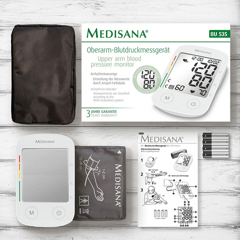 Máy Đo Huyết Áp Điện Tử Medisana BU 535 51178 Voice - Thông Minh, Nhớ Kết Quả, Đọc Kết Quả Bằng Giọng Nói, Đo Huyết Áp Bắp Tay