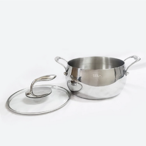 Nồi inox Seka SK6080 đáy 5 lớp 4L - Dùng cho mọi loại bếp, nấu ăn nhanh và đều nhiệt, thiết kế quả táo dễ thương