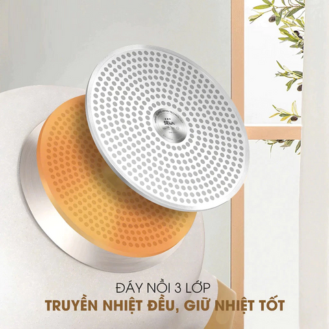 Nồi lẩu 2 ngăn Seka SK6090 28cm - Chất liệu nhôm ceramic chống dính, dung tích 4 lít, thích hợp cho mọi loại bếp
