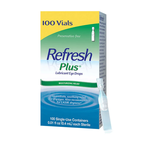 Nước Nhỏ Mắt Refresh Plus Lubricant Eye Drops - Giảm Khô Mắt, Dưỡng Ẩm, Hỗ Trợ Bảo Vệ Mắt, 100 Tuýp, Mỹ