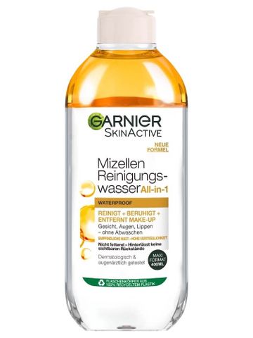 Nước Tẩy Trang Garnier SkinActive Mizellen All in 1 400ml - Làm Sạch Make-Up, Dành Cho Da Nhạy Cảm, Không Cồn
