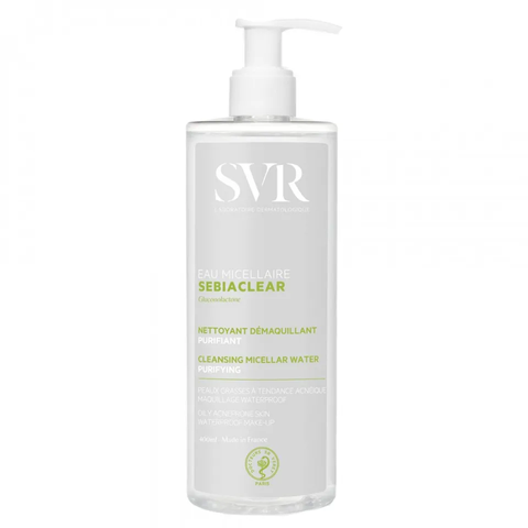 Nước Tẩy Trang SVR Sebiaclear Eau Micellaire 400mL Dành Cho Da Mụn - Làm Sạch Dịu Nhẹ, Không Gây Kích Ứng, Phù Hợp Da Nhạy Cảm