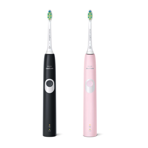 Set 2 Bàn Chải Điện Philips Sonicare 4300 HX6800/35 Kèm Hộp Đựng - Công Nghệ Làm Sạch Sâu hiệu quả