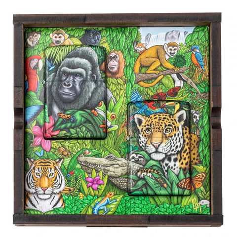Set Bật Lửa Zippo 49347 Kỷ Niệm 25 Năm Bí Ẩn Rừng Xanh - Hộp Gỗ Sang Trọng, Hoa Văn Dạ Quang Sống Động