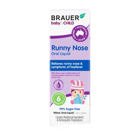 Siro Brauer Runny Nose 100ml - Hỗ Trợ Giảm Sổ Mũi Cho Bé Từ 6 Tháng - Siro Thiên Nhiên Dễ Dùng, An Toàn, Không Phản Ứng Phụ