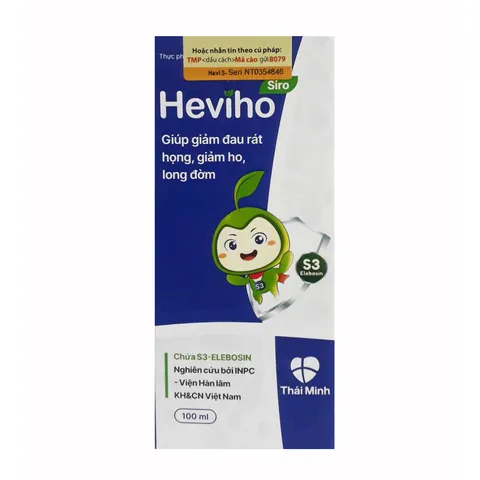 Siro Heviho Giảm Ho Cho Trẻ Từ 6 Tháng Tuổi - Hỗ Trợ Làm Ấm Họng, Giải Cảm, Tiêu Đờm, Tăng Cường Sức Đề Kháng 100ml