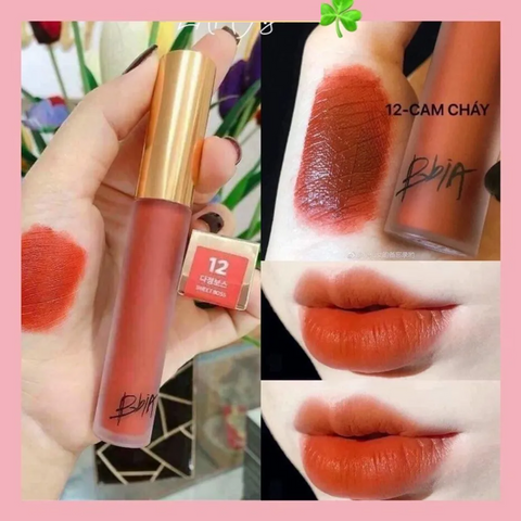 Son Kem Lỳ Bbia Last Velvet Lip Tint - Son Mịn Như Nhung, Lướt Môi Dịu Nhẹ - Lớp Finish Lì Thời Thượng, Màu Đỏ Cam Rực Rỡ
