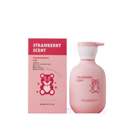 Sữa Tắm Gội Cho Bé Hương Dâu Tây Voudioty - Sản Phẩm Dưỡng Da Và Tóc An Toàn Cho Trẻ Nhỏ, 300ml