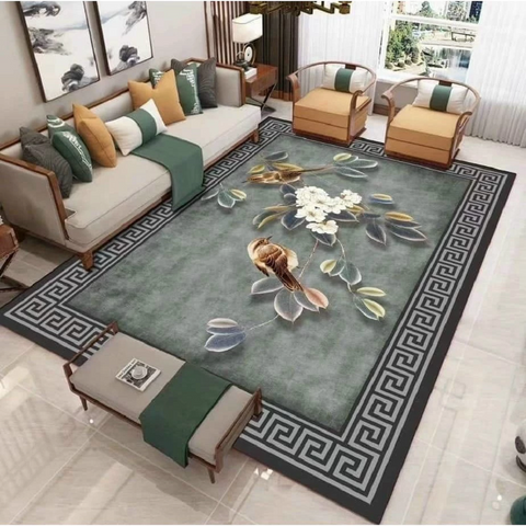 Thảm Bali Trải Sàn Chống Trượt 2x3m - Thảm Trang Trí Phòng Khách, Họa Tiết Sang Trọng, Ấm Áp, Dễ Vệ Sinh