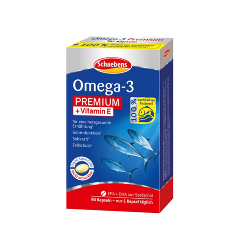 Viên Dầu Cá Hỗ Trợ Sức Khỏe, Bổ Mắt Cho Trẻ trên 10 tuổi Omega-3 Vitamin E Schaebens