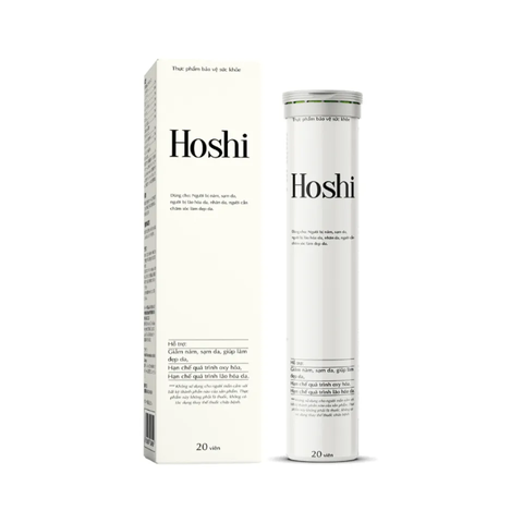 Viên Sủi Hoshi Trắng Da - Hỗ Trợ Giảm Nám, Vitamin C, Glutathione - Rạng Rỡ Làn Da Mịn Màng, Hộp 20 Viên Nhật Bản