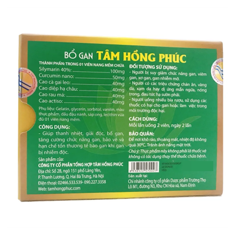 Viên uống Bổ Gan Tâm Hồng Phúc - Hỗ trợ thanh nhiệt, giải độc, tăng cường chức năng gan từ thiên nhiên, 100% chiết xuất an toàn sức khỏe