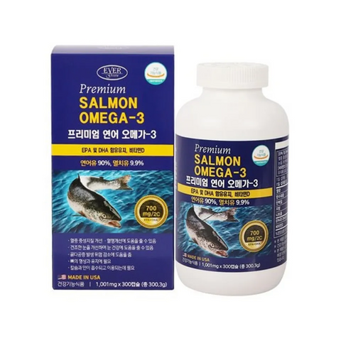 Viên uống dầu cá hồi Evergreen Premium Salmon Omega-3 lọ 300v
