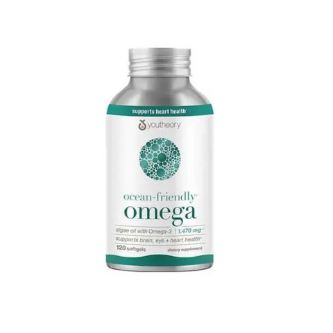 Viên uống dầu cá Omega-3 thực vật Youtheory 120 viên - Thân thiện với đại dương, hỗ trợ sức khỏe tim, não, mắt