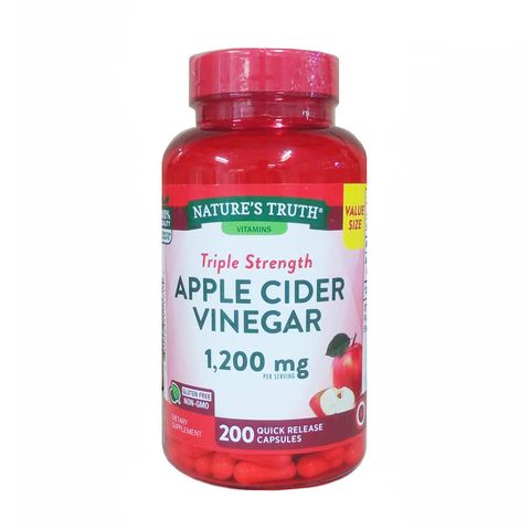 Viên uống giấm táo hữu cơ Nature’s Truth 1200mg - Hỗ trợ giảm cân, kiểm soát cân nặng, bổ sung vitamin B6, hộp 180 viên