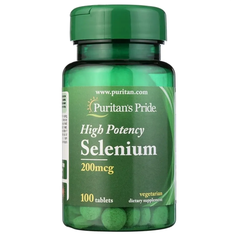 Viên uống Puritan's Pride High Potency Selenium 200mcg - Hỗ trợ miễn dịch, bảo vệ sức khỏe, 100 viên Mỹ