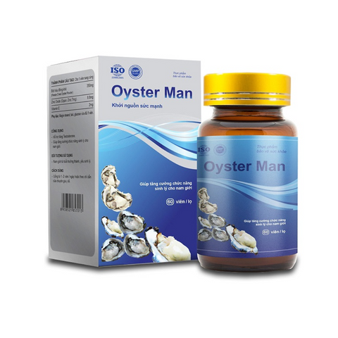 Viên uống tinh chất hàu Oyster Man 60 viên - Tăng cường sinh lý và sức khỏe nam giới, bổ sung kẽm và vitamin E tự nhiên