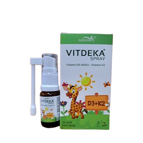 Xịt Bổ Sung Vitamin D3 và K2 Naturmed Vitdeka Spray 10ml - Hỗ Trợ Tăng Cường Hấp Thụ Canxi, Giúp Xương Chắc Khỏe