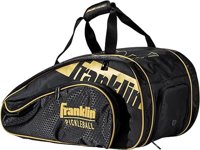 Balo Pickleball Franklin Sports Pro Series Đen/Vàng - Balo Thể Thao 4 Ngăn Đựng Vợt và Phụ Kiện Chất Liệu Cao Cấp