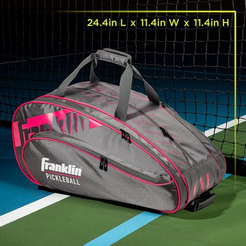Balo Pickleball Franklin Pro Series Xám Hồng - Dụng Cụ Thể Thao 4 Ngăn Chứa Đồ, Dây Đeo Tháo Rời, Thiết Kế Thời Trang