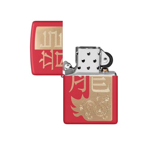 Bật Lửa Zippo Year of the Dragon 2024 Matte Đỏ 48769 - Quà Tặng Sành Điệu cho Fan Văn Hóa Châu Á