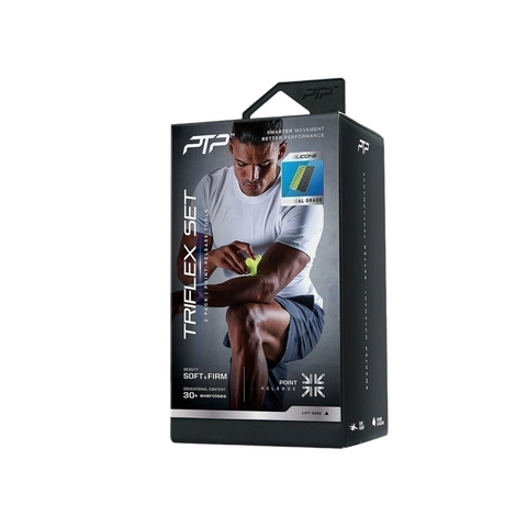 Bộ 2 dụng cụ xoa bóp PTP Triflex Set - Hỗ trợ phục hồi, giảm căng cơ, kích thước nhỏ gọn, màu đen & xanh lá, dành cho vận động viên, người tập thể thao