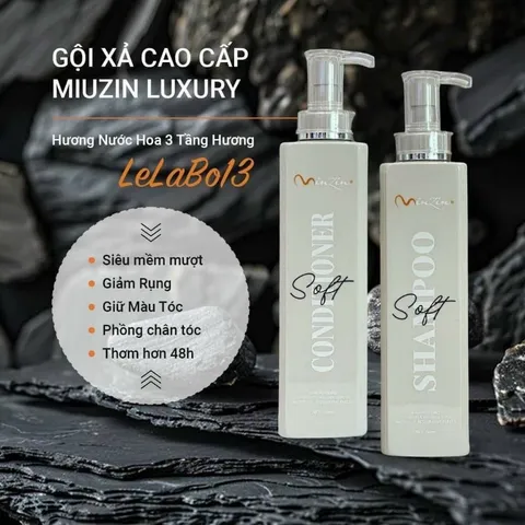 Bộ Gội Xả Phục Hồi Hương Nước Hoa Soft Miuzin 760ml - Dưỡng Tóc Khỏe Mượt, Ngăn Gãy Rụng, Hương Thơm Lâu Dài