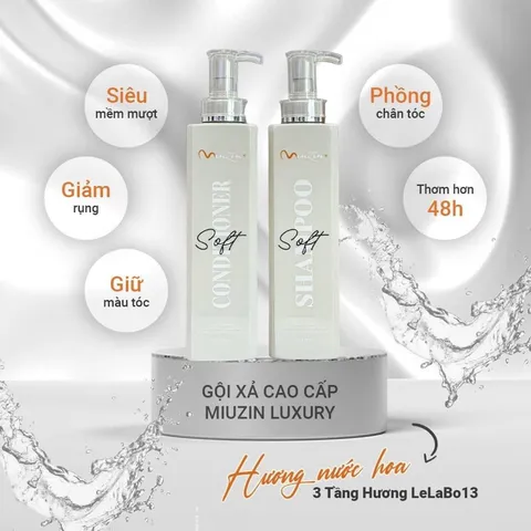 Bộ Gội Xả Phục Hồi Hương Nước Hoa Soft Miuzin 760ml - Dưỡng Tóc Khỏe Mượt, Ngăn Gãy Rụng, Hương Thơm Lâu Dài