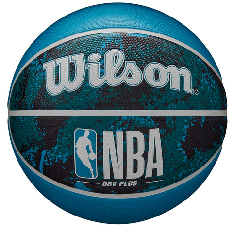 Bóng rổ Wilson NBA DRV Plus Vibe Black/Blue - Bóng Cao Su Đồ Họa Pixel, Độ Bám Tốt, Độ Nảy Ổn Định, Phù Hợp Sân Ngoài Trời