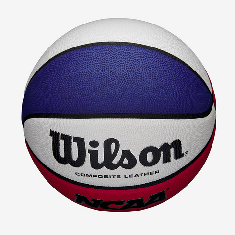 Bóng Rổ Wilson NCAA Evo NXT Replica WZ20033 - Đỏ Trắng Xanh, Size 7, Chơi Trong Nhà & Ngoài Trời, Bóng Da Nhân Tạo Bền Bỉ