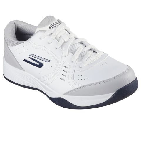 Giày Pickleball Skechers Men's Viper Court Smash Trắng Xám - Giày Tennis Thể Thao Nam Thoáng Khí, êm Ái, Đa Năng