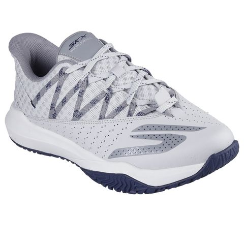 Giày Pickleball Skechers Viper Court Rally Gray Navy - Giày Tennis Nam Thoáng Khí, Đệm Nhẹ, Đế Cao Su Chất Lượng Cao