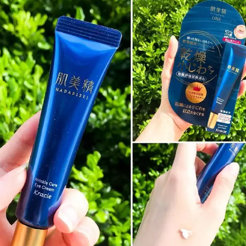Kem mắt Hadabisei ONE Kracie Wrinkle Care - Dưỡng ẩm, cải thiện nếp nhăn và thâm quầng cho vùng da quanh mắt 15g